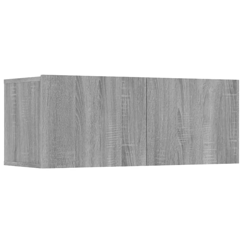 vidaXL Comode TV, 4 buc., gri sonoma, 80x30x30 cm, lemn prelucrat