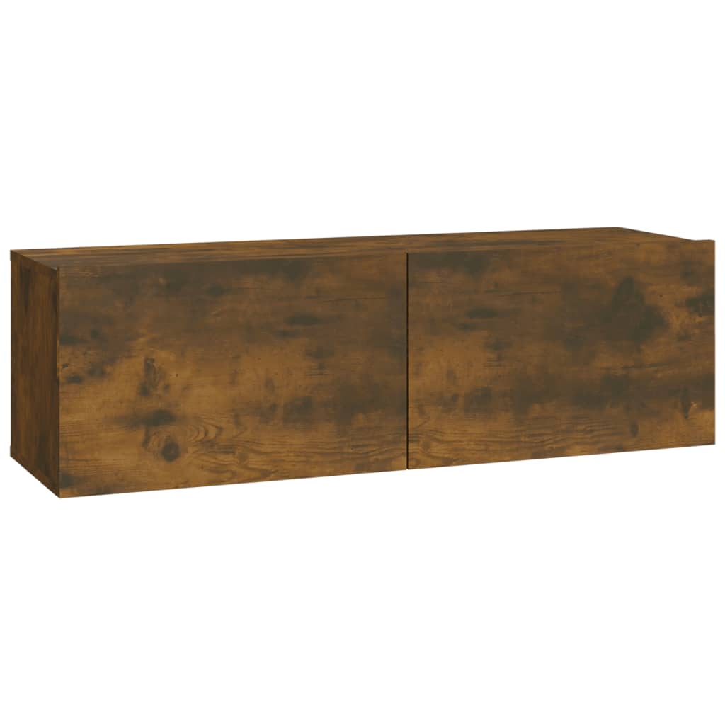 vidaXL Dulapuri TV de perete, 4 buc, stejar afumat, 100x30x30 cm