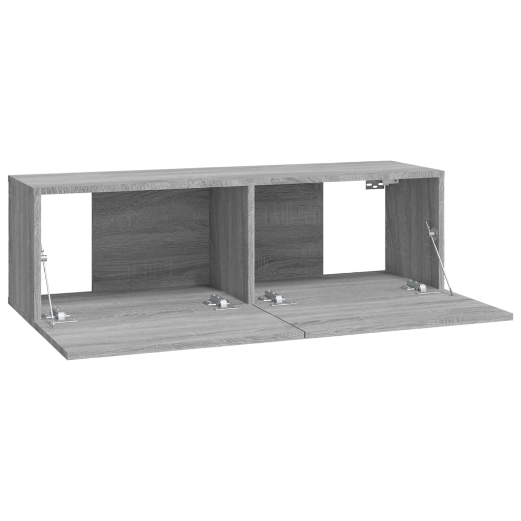 vidaXL Dulapuri TV de perete, 4 buc, gri sonoma, 100x30x30 cm