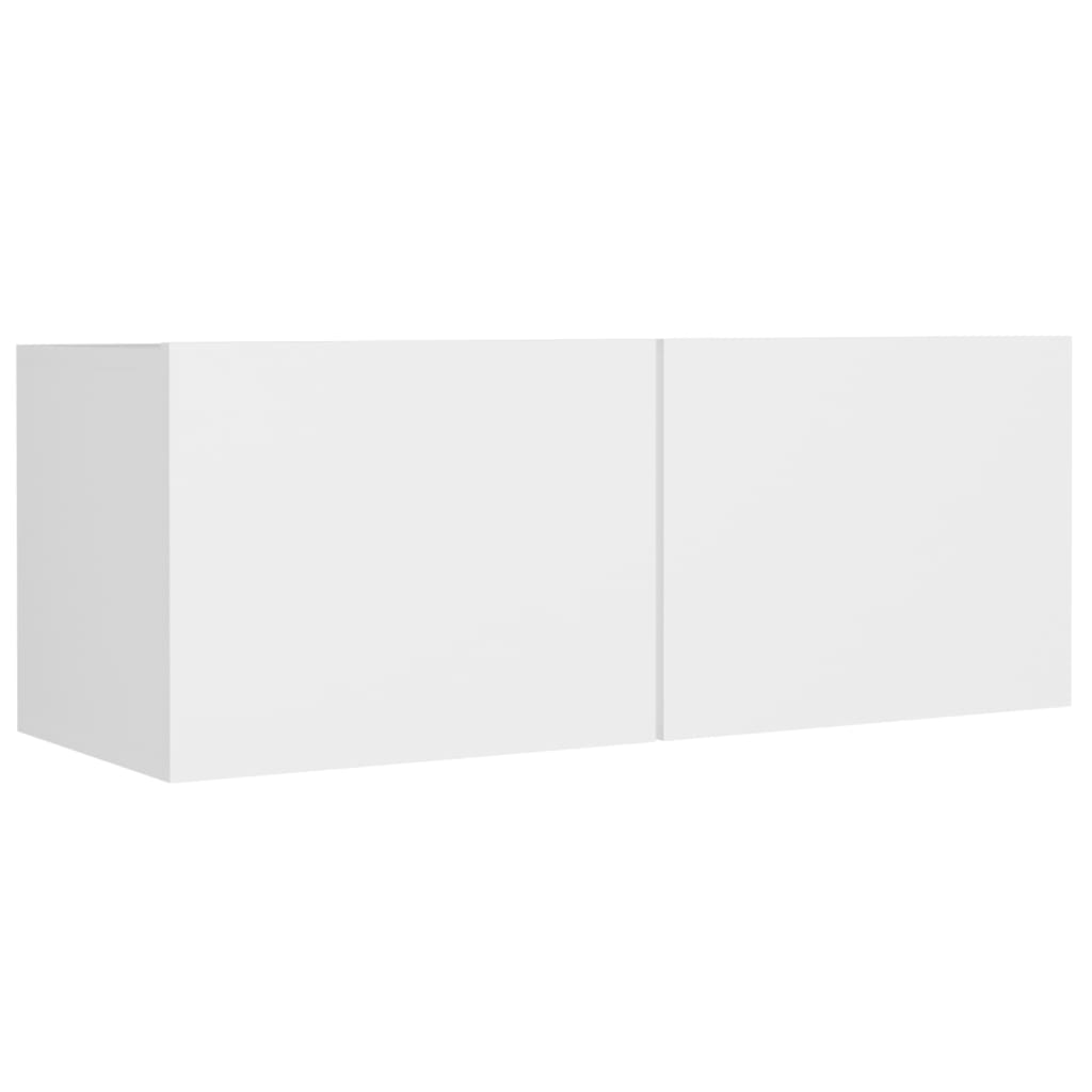 vidaXL Set dulap TV, 4 piese, alb, lemn prelucrat vidaXL Set dulap TV, 4 piese, alb, lemn prelucrat
