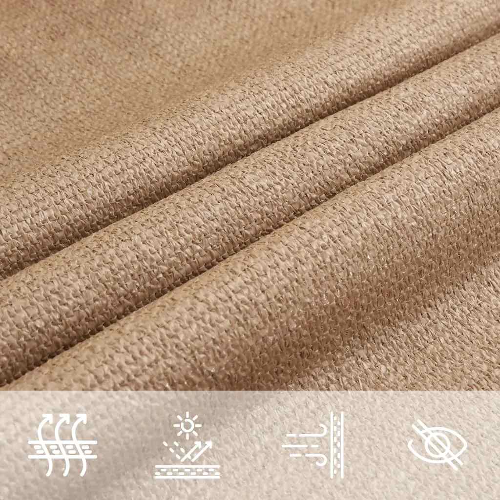 vidaXL Pânză parasolar, gri taupe, 3,5x3,5x4,9 m, HDPE, 160 g/m²