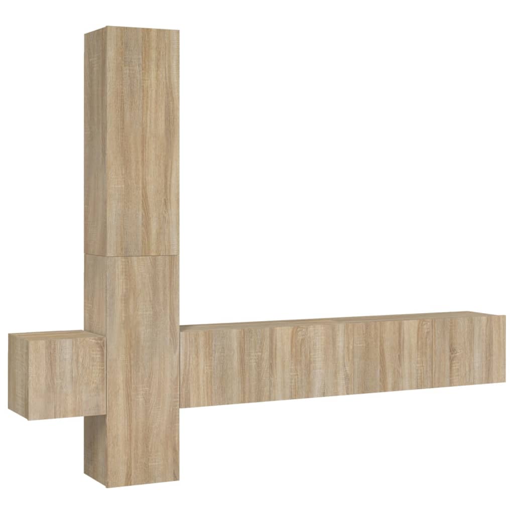 vidaXL Set dulap TV, 5 piese, stejar sonoma, lemn prelucrat vidaXL Set dulap TV, 5 piese, stejar sonoma, lemn prelucrat