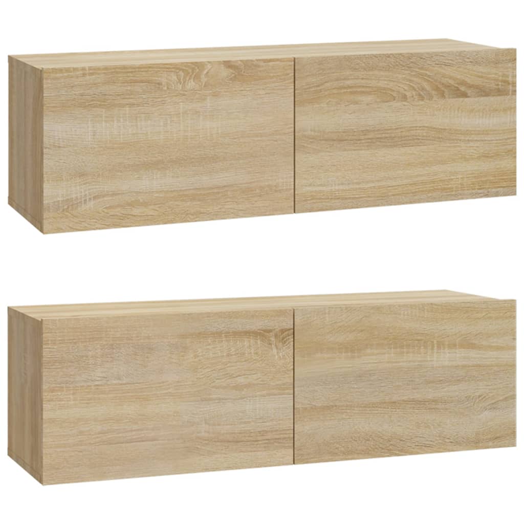 vidaXL Set dulap TV, 3 piese, stejar sonoma, lemn prelucrat vidaXL Set dulap TV, 3 piese, stejar sonoma, lemn prelucrat
