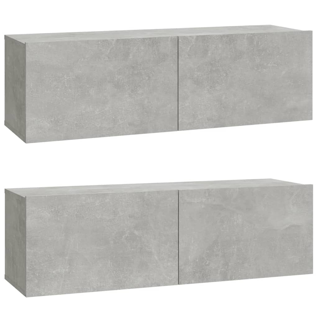 vidaXL Set dulapuri TV, 3 piese, gri beton, lemn prelucrat vidaXL Set dulapuri TV, 3 piese, gri beton, lemn prelucrat