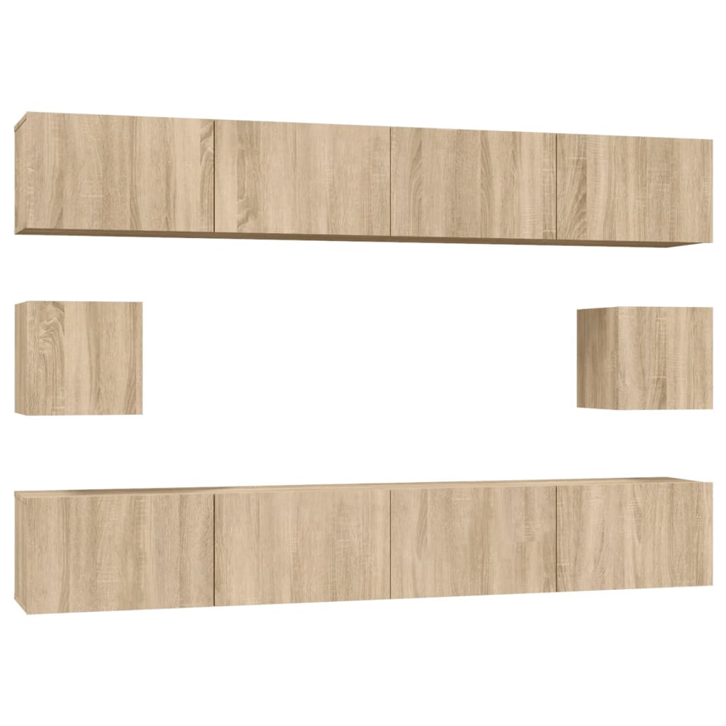 vidaXL Set dulap TV, 6 piese, stejar sonoma, lemn prelucrat vidaXL Set dulap TV, 6 piese, stejar sonoma, lemn prelucrat