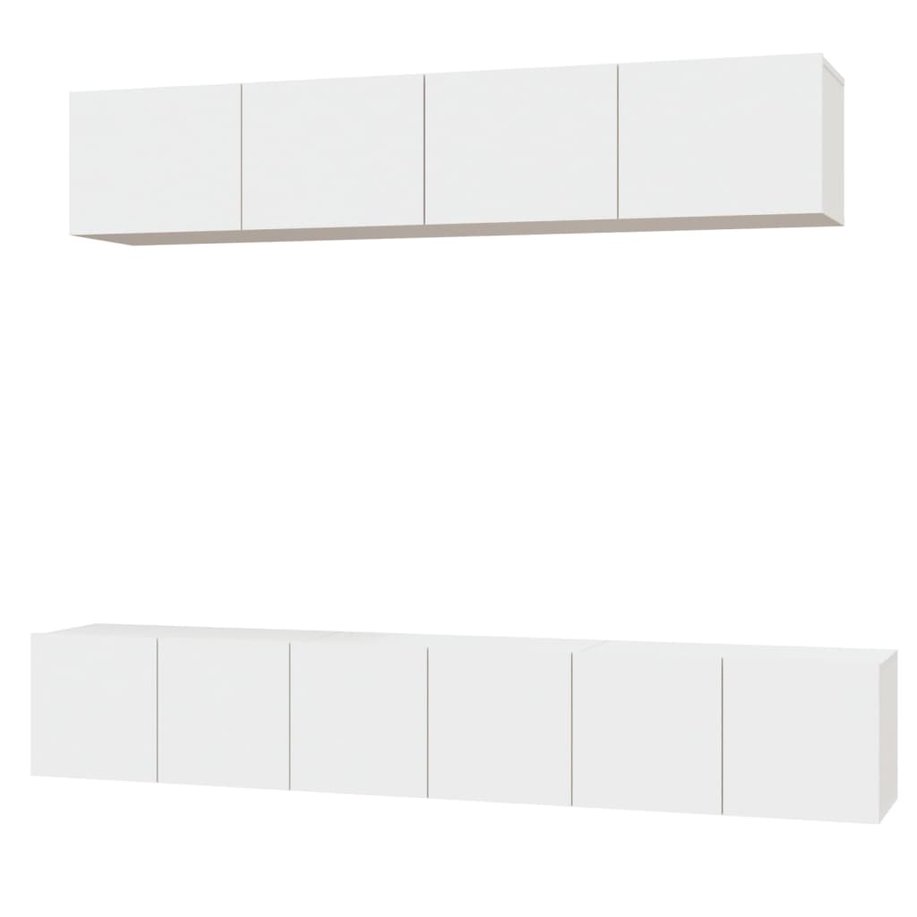 vidaXL Set dulap TV, 5 piese, alb, lemn prelucrat vidaXL Set dulap TV, 5 piese, alb, lemn prelucrat