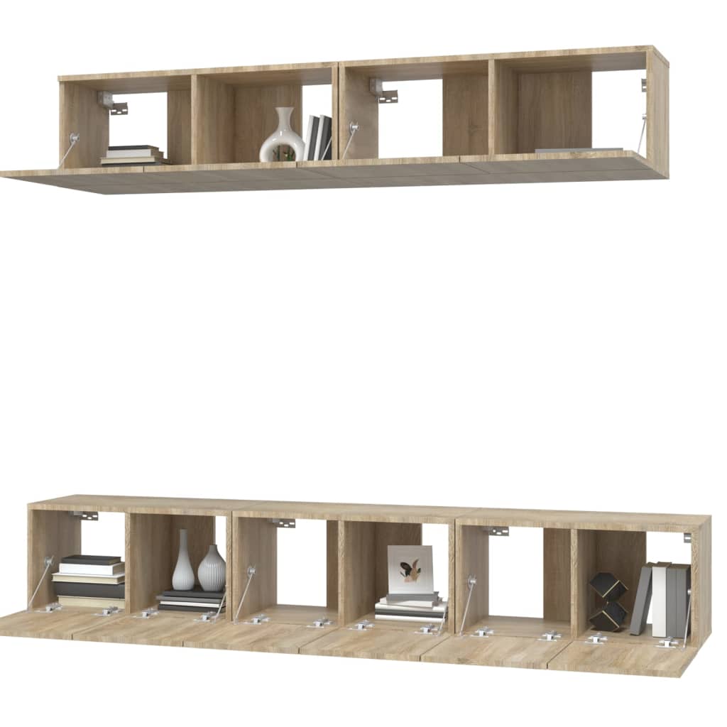 vidaXL Set dulap TV, 5 piese, stejar sonoma, lemn prelucrat vidaXL Set dulap TV, 5 piese, stejar sonoma, lemn prelucrat