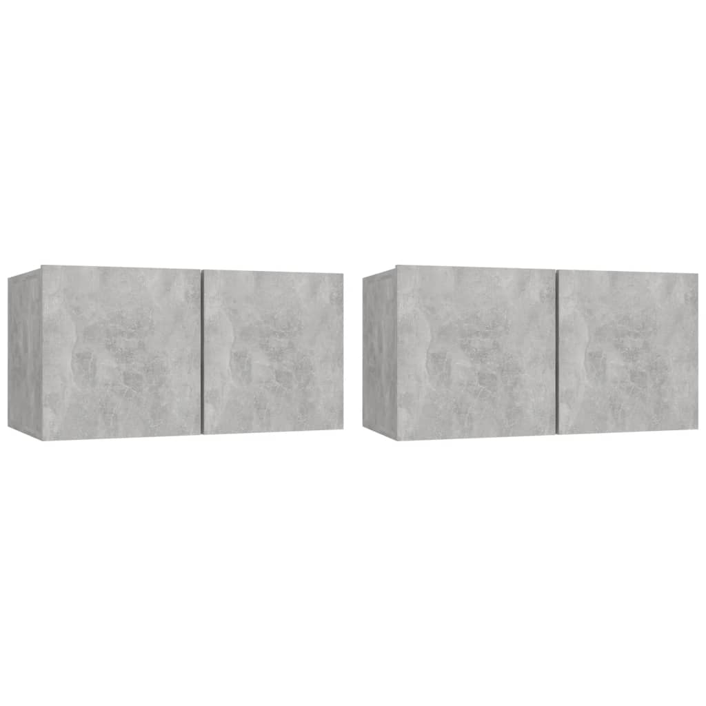 vidaXL Set dulap TV, 4 piese, gri beton, lemn prelucrat vidaXL Set dulap TV, 4 piese, gri beton, lemn prelucrat