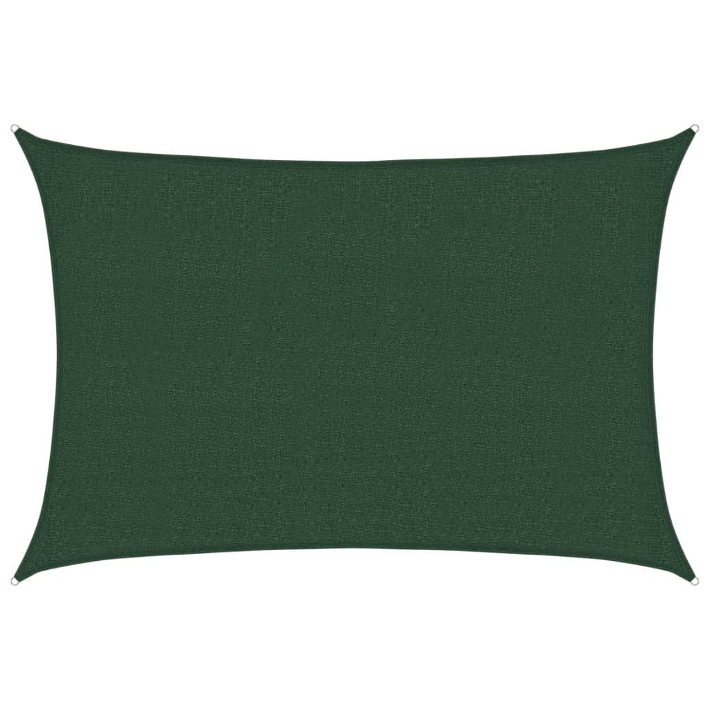 vidaXL Pânză parasolar, verde închis, 2,5x3,5 m, HDPE, 160 g/m²