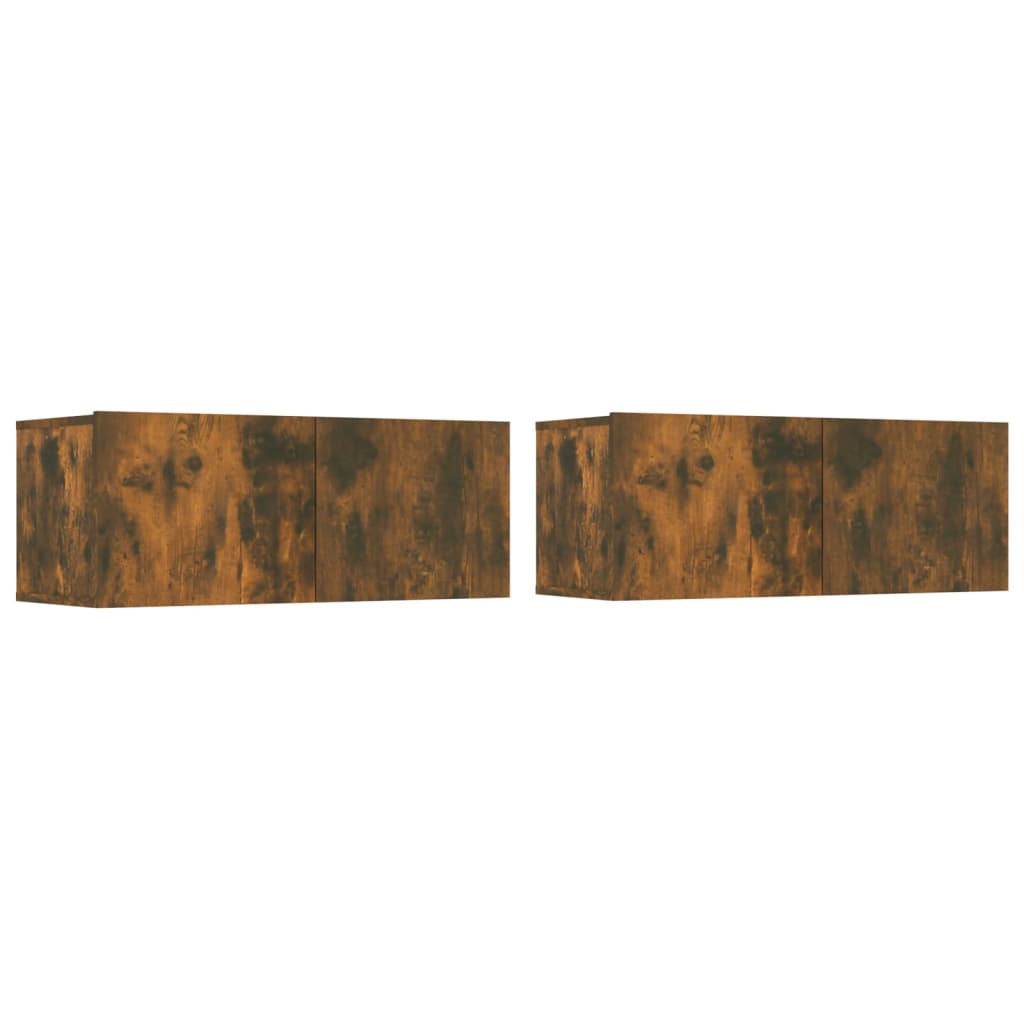 vidaXL Set dulapuri TV, 4 piese, stejar fumuriu, lemn prelucrat