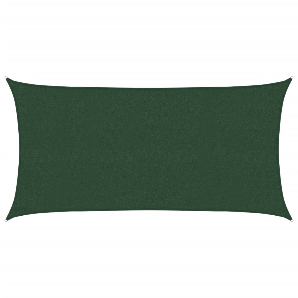 vidaXL Pânză parasolar, verde închis, 2,5x5 m, HDPE, 160 g/m²