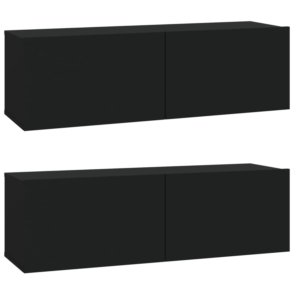 vidaXL Set dulap TV, 6 piese, negru, lemn prelucrat vidaXL Set dulap TV, 6 piese, negru, lemn prelucrat
