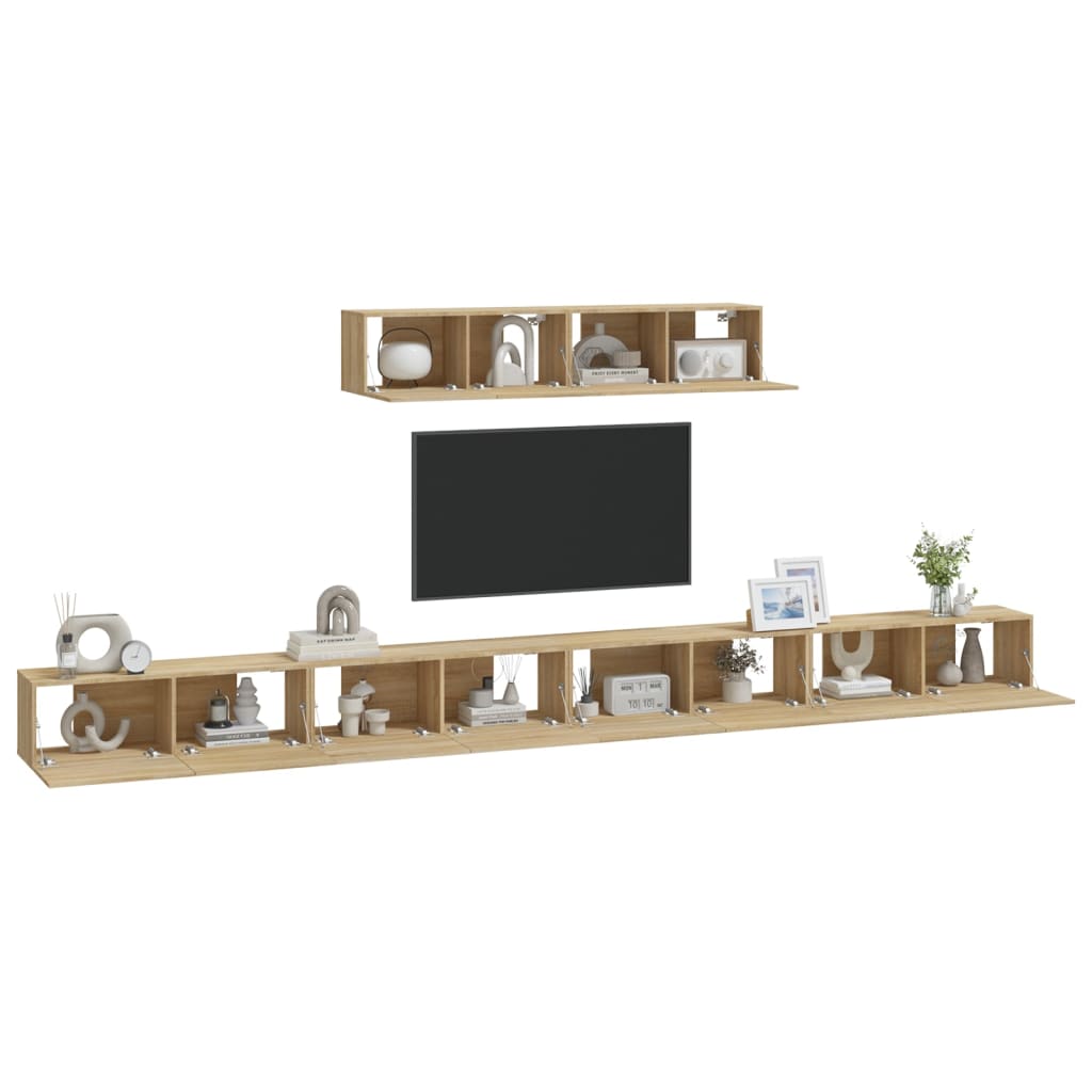 vidaXL Set dulap TV, 6 piese, stejar sonoma, lemn prelucrat vidaXL Set dulap TV, 6 piese, stejar sonoma, lemn prelucrat
