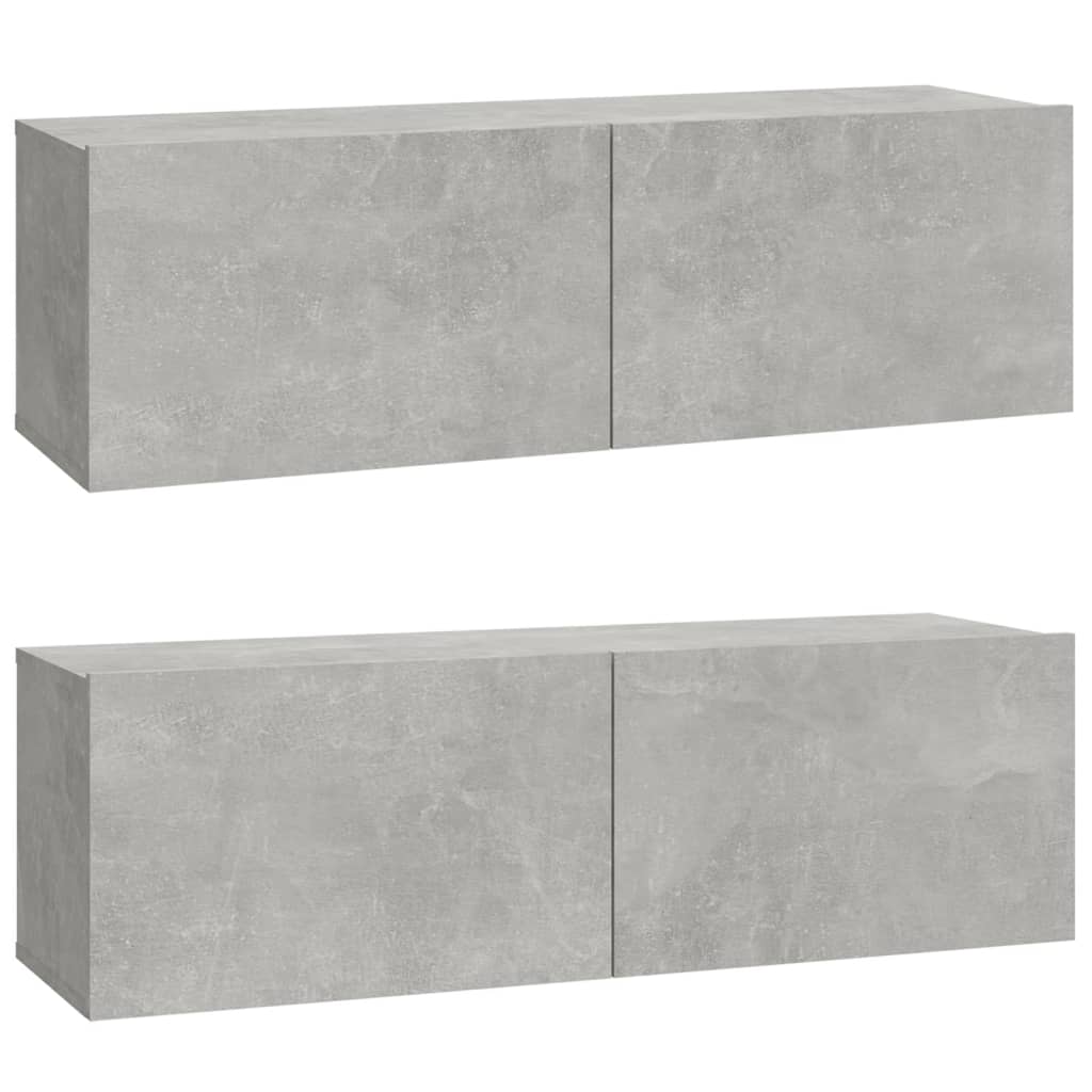 vidaXL Set dulap TV, 6 piese, gri beton, lemn prelucrat vidaXL Set dulap TV, 6 piese, gri beton, lemn prelucrat
