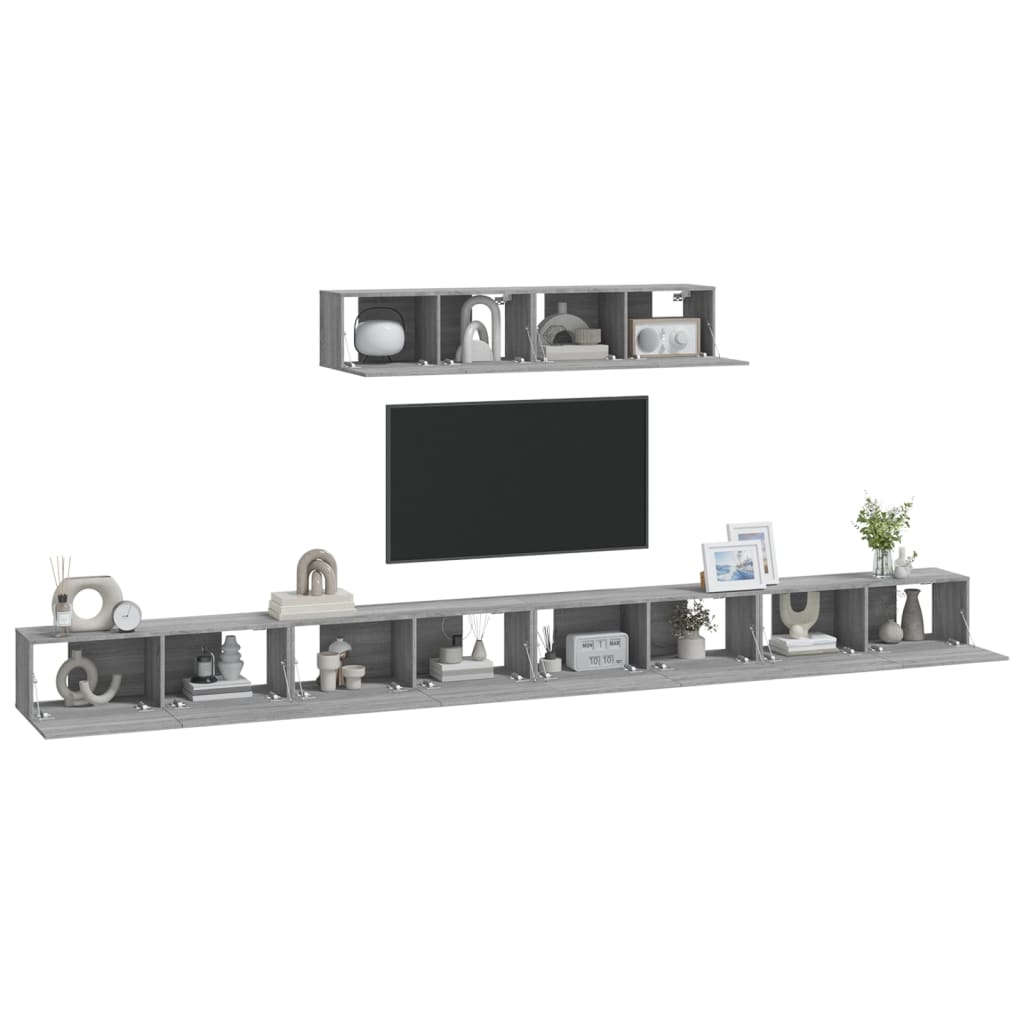 vidaXL Set dulapuri TV, 6 piese, gri sonoma, lemn prelucrat vidaXL Set dulapuri TV, 6 piese, gri sonoma, lemn prelucrat