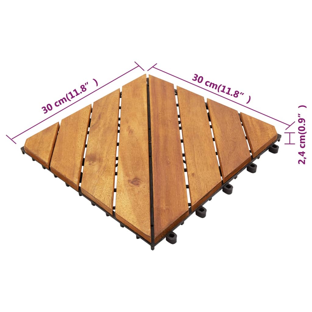 vidaXL Plăci pardoseală, 20 buc., maro, 30x30 cm, lemn masiv de acacia vidaXL Plăci pardoseală, 20 buc., maro, 30x30 cm, lemn masiv de acacia