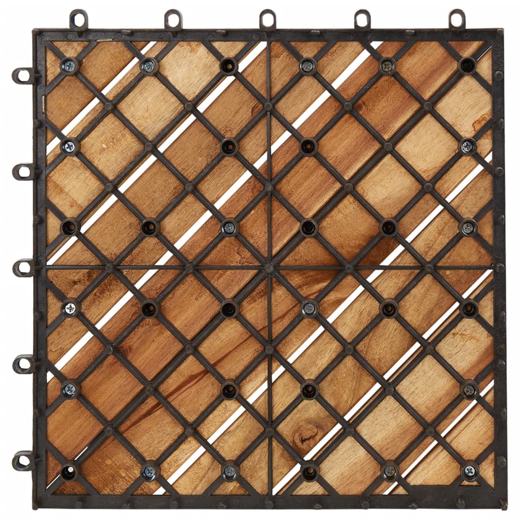 vidaXL Plăci pardoseală, 30 buc., maro, 30x30 cm, lemn masiv de acacia vidaXL Plăci pardoseală, 30 buc., maro, 30x30 cm, lemn masiv de acacia