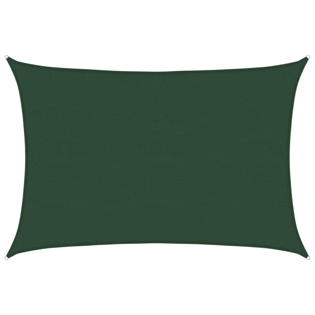 vidaXL Pânză parasolar, verde închis, 5x7 m, 160 g/m², HDPE