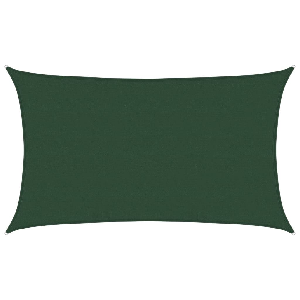 vidaXL Pânză parasolar, verde închis, 5x8 m, HDPE, 160 g/m²