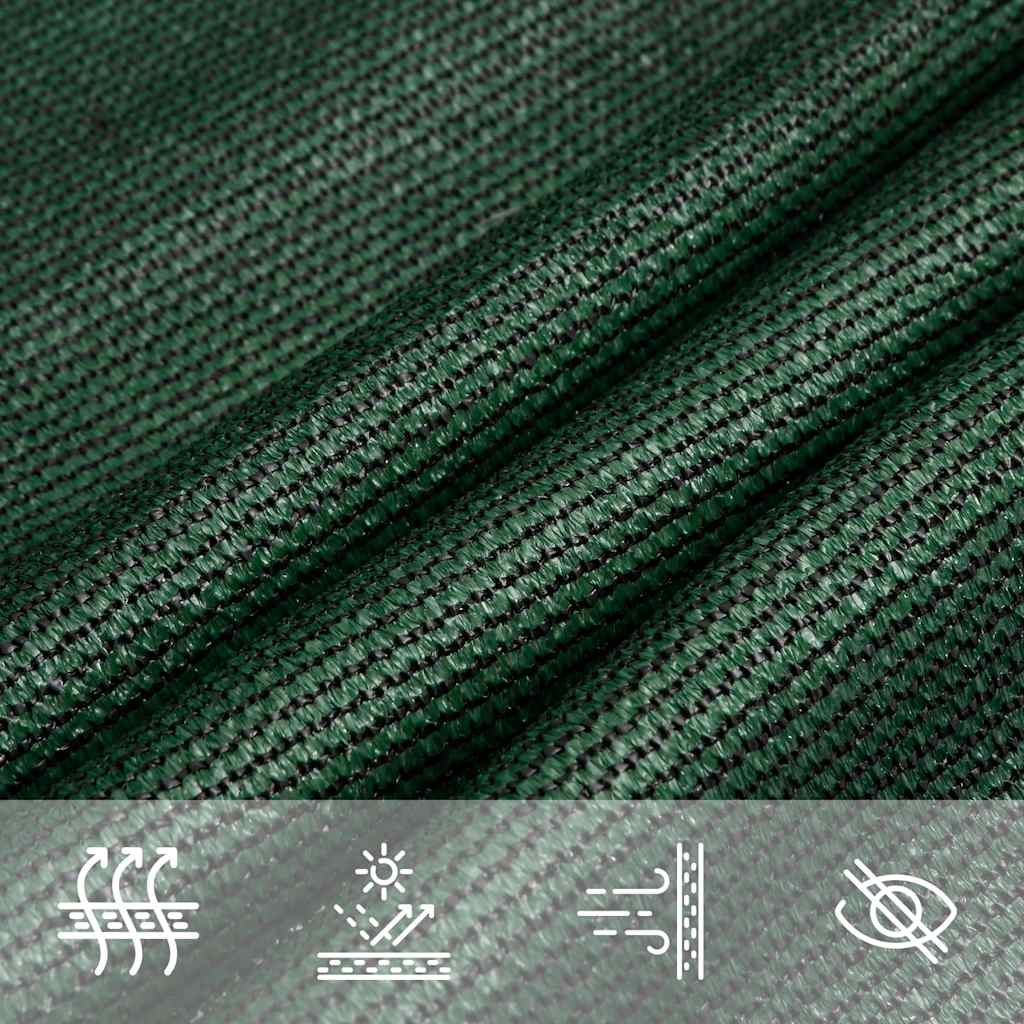 vidaXL Pânză parasolar, verde deschis, 5x7x7 m, HDPE, 160 g/m²