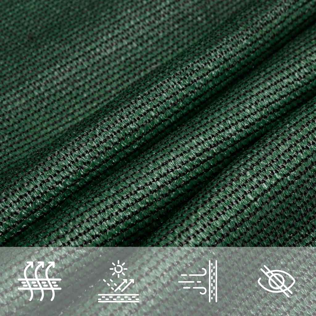 vidaXL Pânză parasolar verde închis 6x6x6 m HDPE 160 g/m² triunghiular