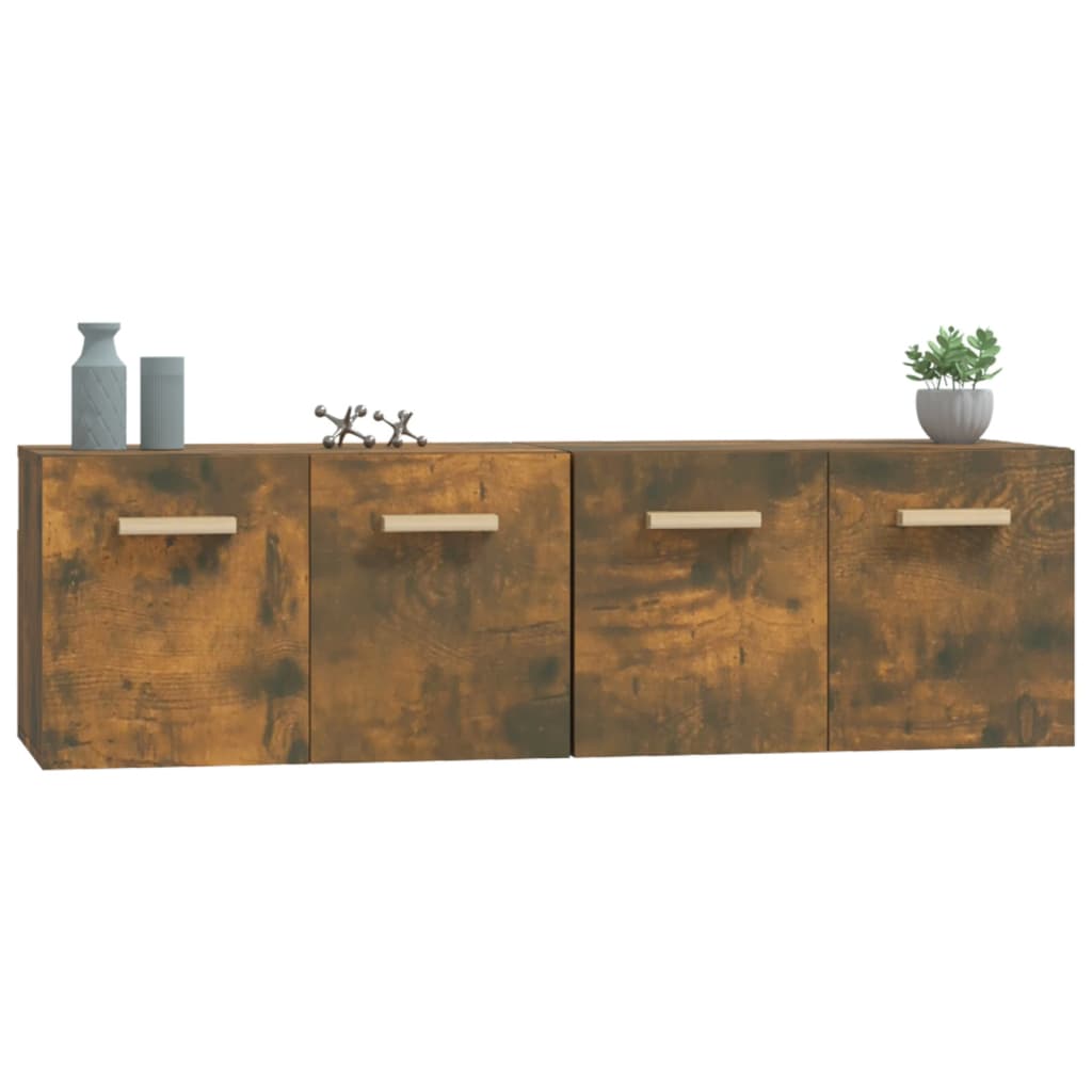 vidaXL Dulapuri TV de perete 2 buc. stejar fumuriu 60x36,5x35 cm lemn vidaXL Dulapuri TV de perete 2 buc. stejar fumuriu 60x36,5x35 cm lemn