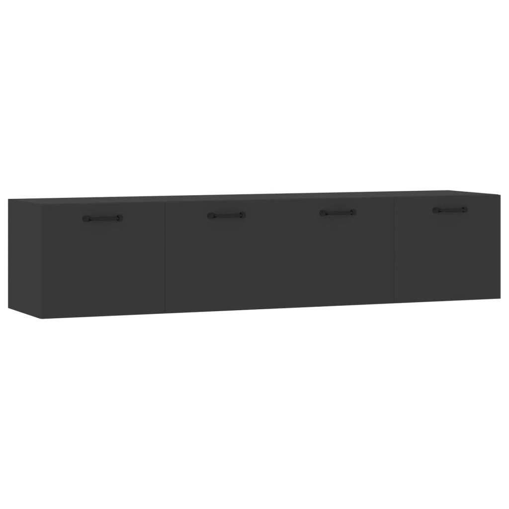 vidaXL Dulapuri TV de perete, 2 buc. negru 60x36,5x35 cm lemn compozit vidaXL Dulapuri TV de perete, 2 buc. negru 60x36,5x35 cm lemn compozit