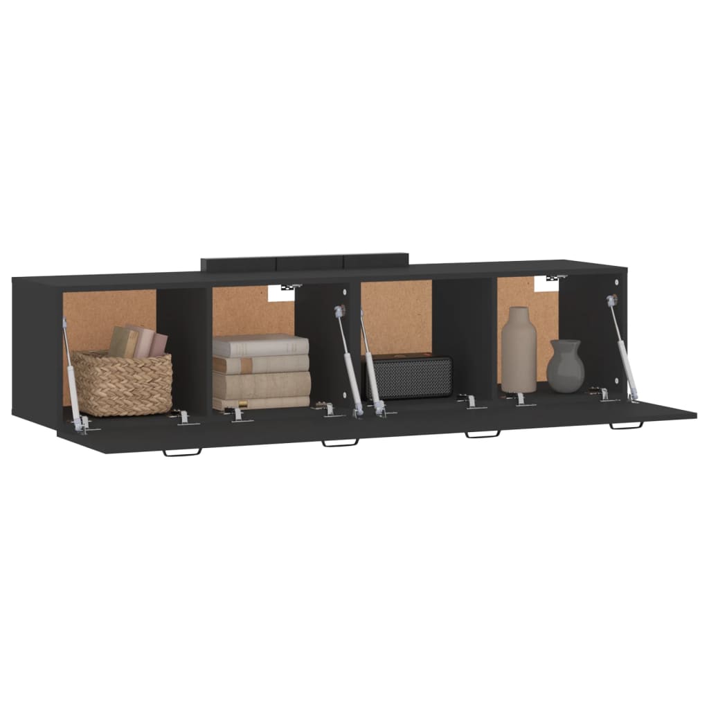 vidaXL Dulapuri TV de perete, 2 buc. negru 60x36,5x35 cm lemn compozit vidaXL Dulapuri TV de perete, 2 buc. negru 60x36,5x35 cm lemn compozit