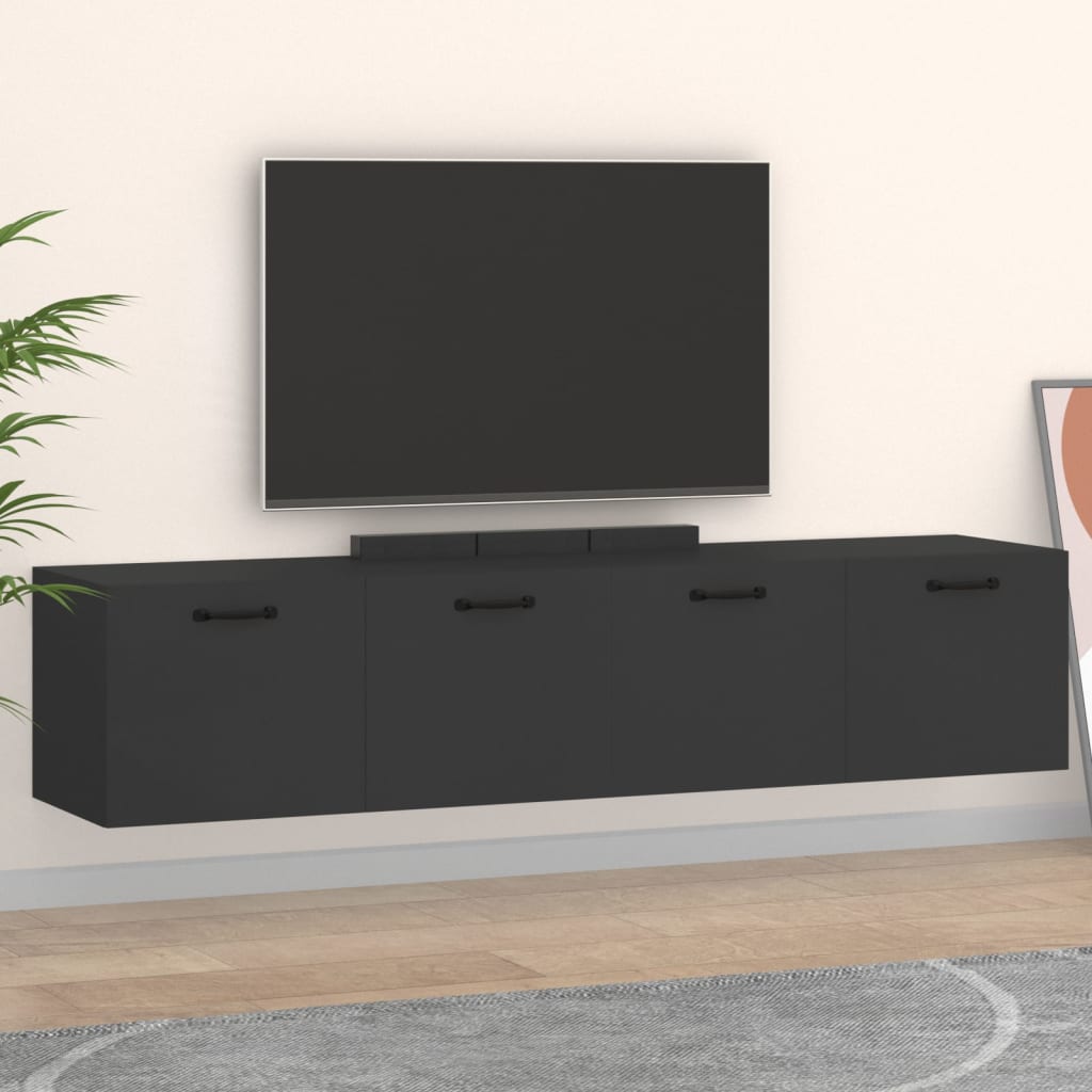 vidaXL Dulapuri TV de perete, 2 buc. negru 60x36,5x35 cm lemn compozit vidaXL Dulapuri TV de perete, 2 buc. negru 60x36,5x35 cm lemn compozit