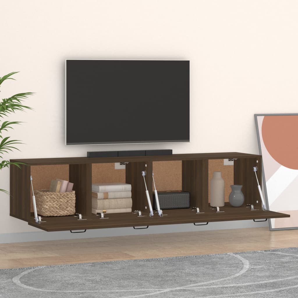 vidaXL Dulapuri TV de perete 2 buc. stejar maro 60x36,5x35 cm lemn vidaXL Dulapuri TV de perete 2 buc. stejar maro 60x36,5x35 cm lemn