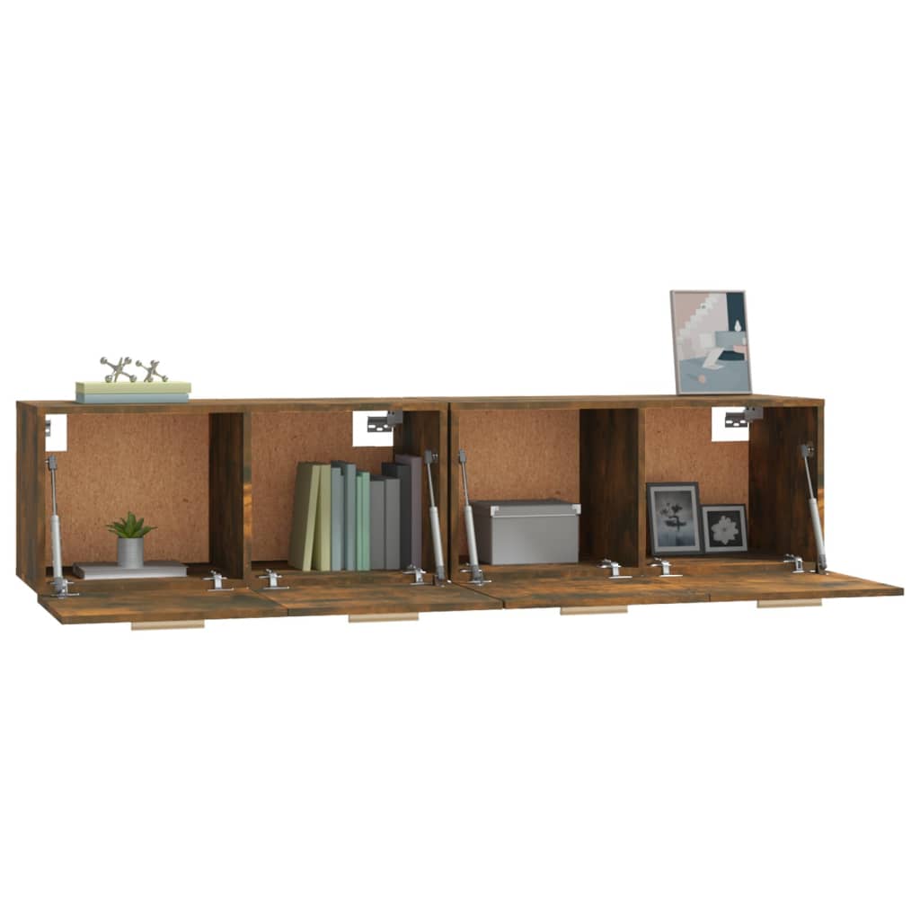 vidaXL Dulapuri de perete, 2 buc., stejar fumuriu, 80x35x36,5 cm, lemn vidaXL Dulapuri de perete, 2 buc., stejar fumuriu, 80x35x36,5 cm, lemn