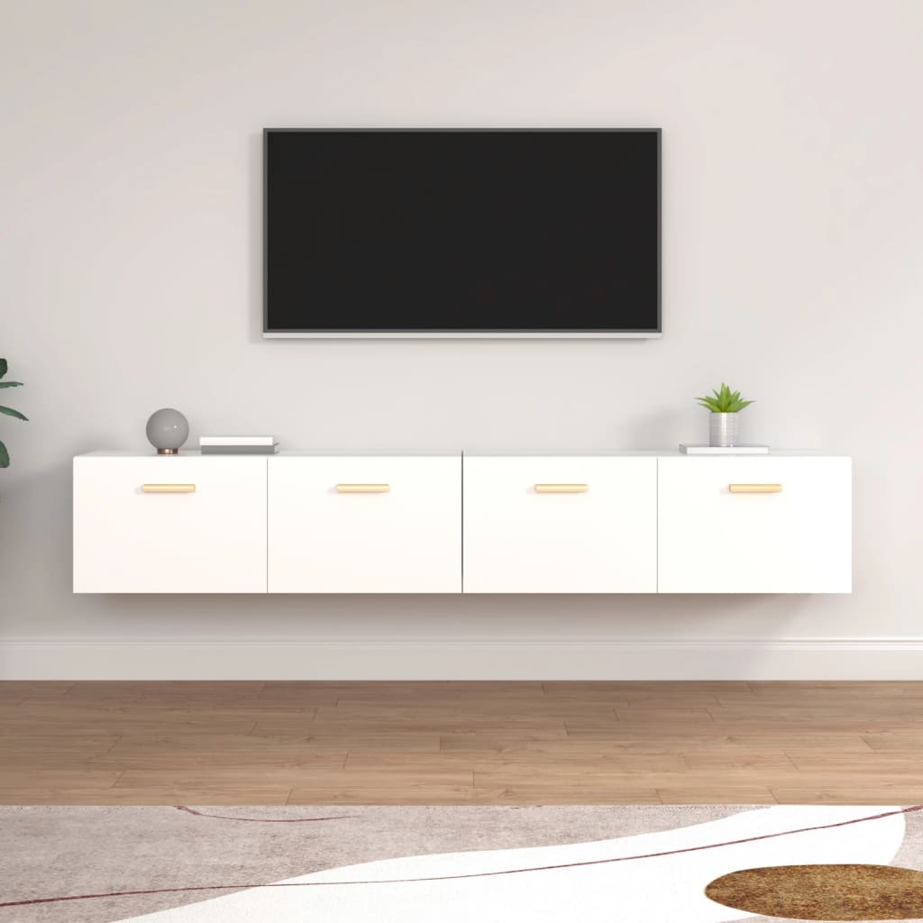 vidaXL Dulapuri de perete, 2 buc., alb, 100x36,5x35 cm, lemn prelucrat vidaXL Dulapuri de perete, 2 buc., alb, 100x36,5x35 cm, lemn prelucrat