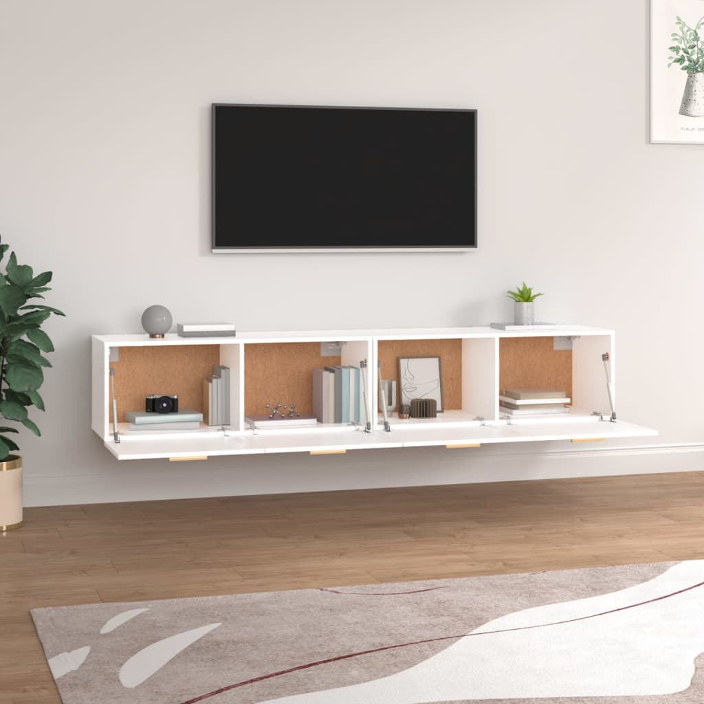 vidaXL Dulapuri de perete, 2 buc., alb, 100x36,5x35 cm, lemn prelucrat vidaXL Dulapuri de perete, 2 buc., alb, 100x36,5x35 cm, lemn prelucrat