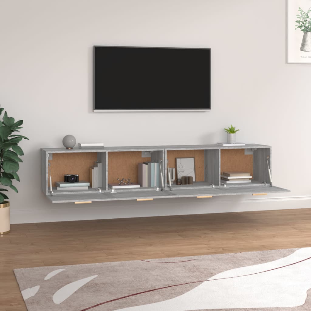 vidaXL Dulapuri perete 2 buc. gri sonoma 100x36,5x35cm lemn prelucrat