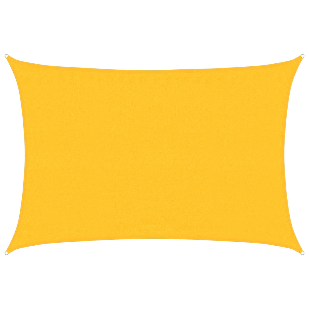 vidaXL Pânză parasolar, galben dreptunghiular 3,5x5 m, HDPE, 160 g/m²