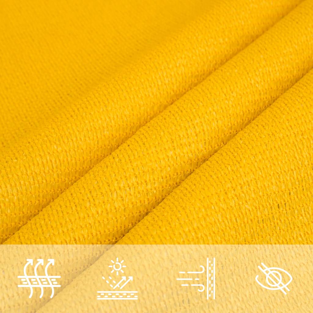 vidaXL Pânză parasolar, galben dreptunghiular 3,5x5 m, HDPE, 160 g/m²