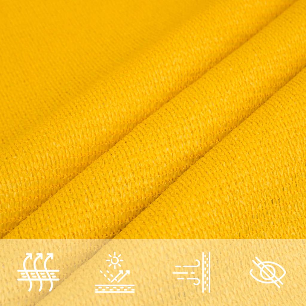 vidaXL Pânză parasolar, galben dreptunghiular 5x6 m, HDPE, 160 g/m²