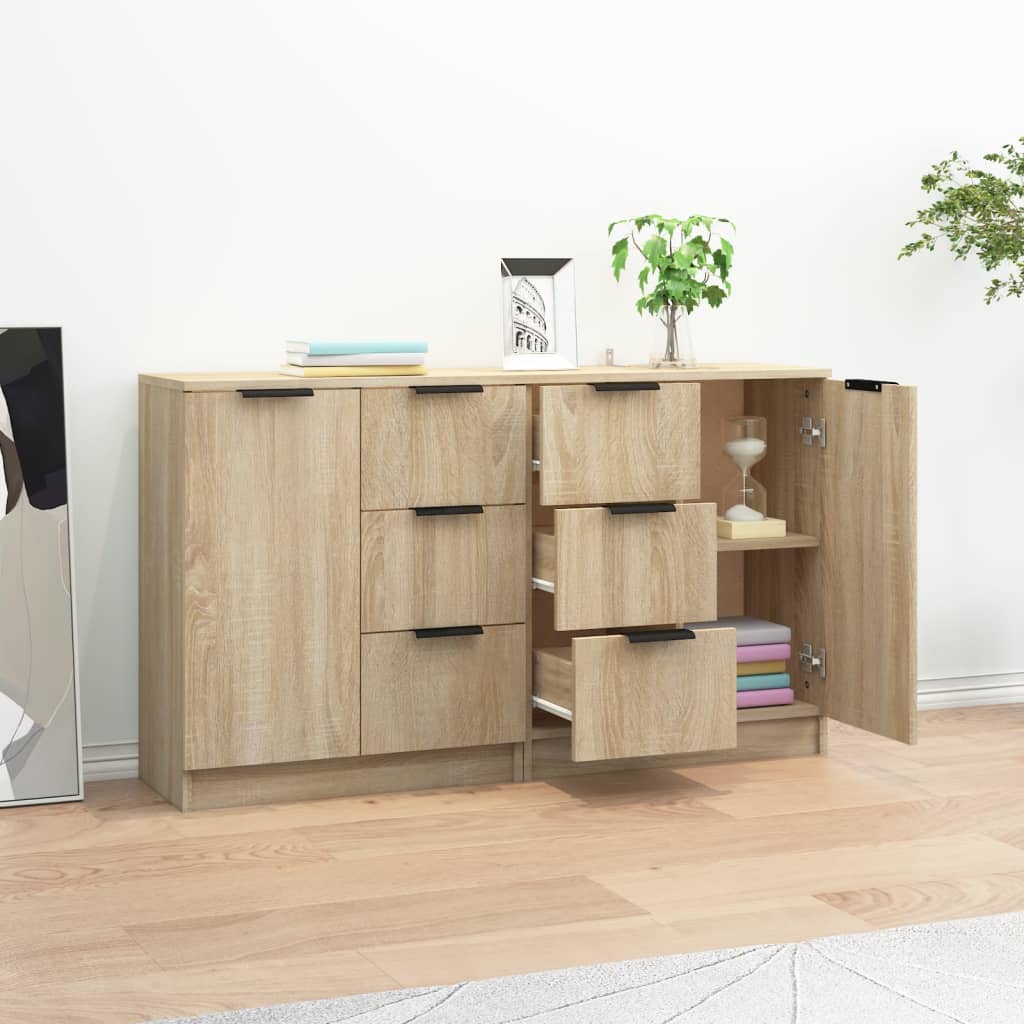 vidaXL Servante, 2 buc., stejar sonoma, 60x30x70 cm, lemn prelucrat