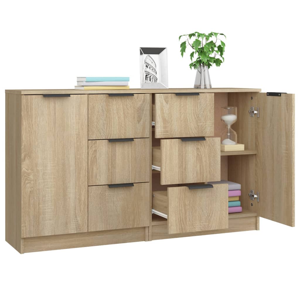 vidaXL Servante, 2 buc., stejar sonoma, 60x30x70 cm, lemn prelucrat