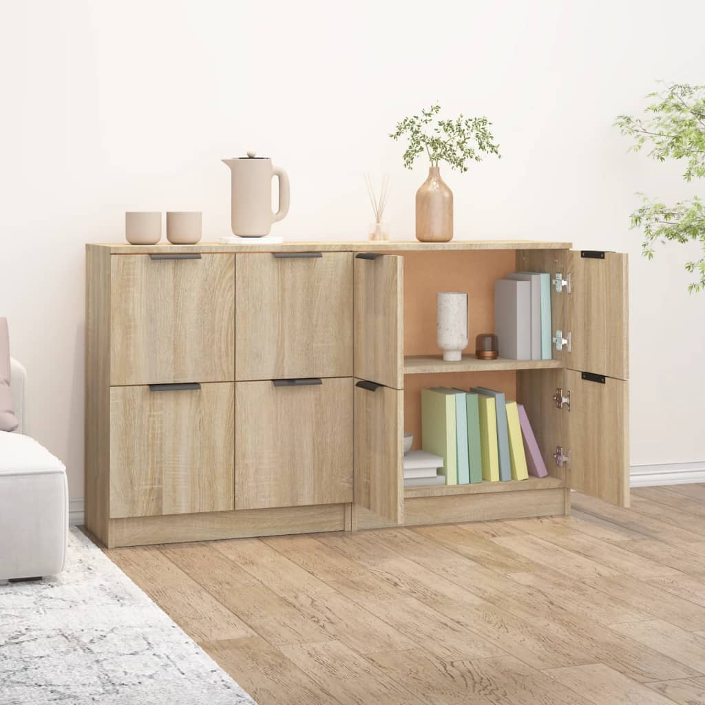 vidaXL Servante, 2 piese, stejar sonoma, 60x30x70 cm, lemn prelucrat