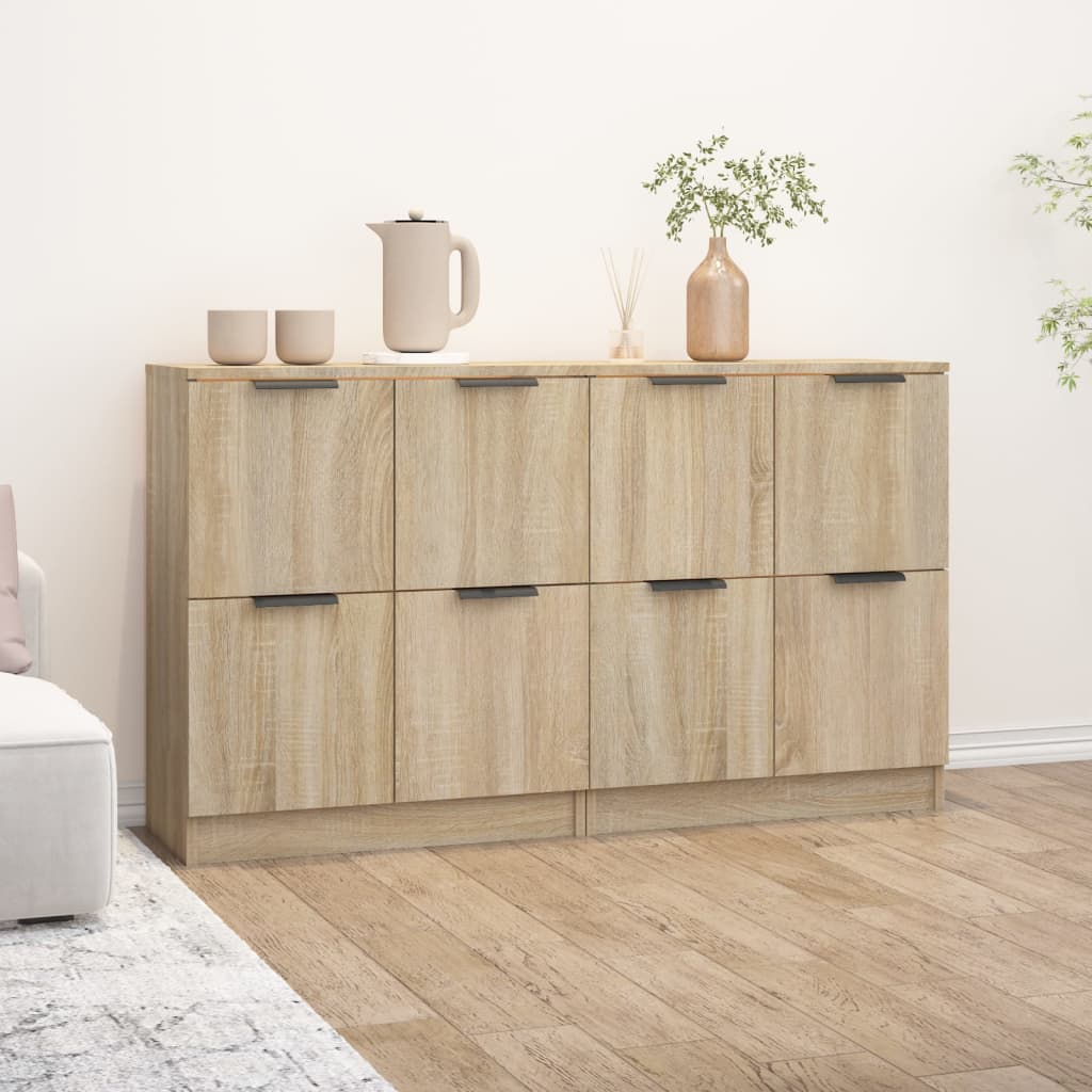 vidaXL Servante, 2 piese, stejar sonoma, 60x30x70 cm, lemn prelucrat