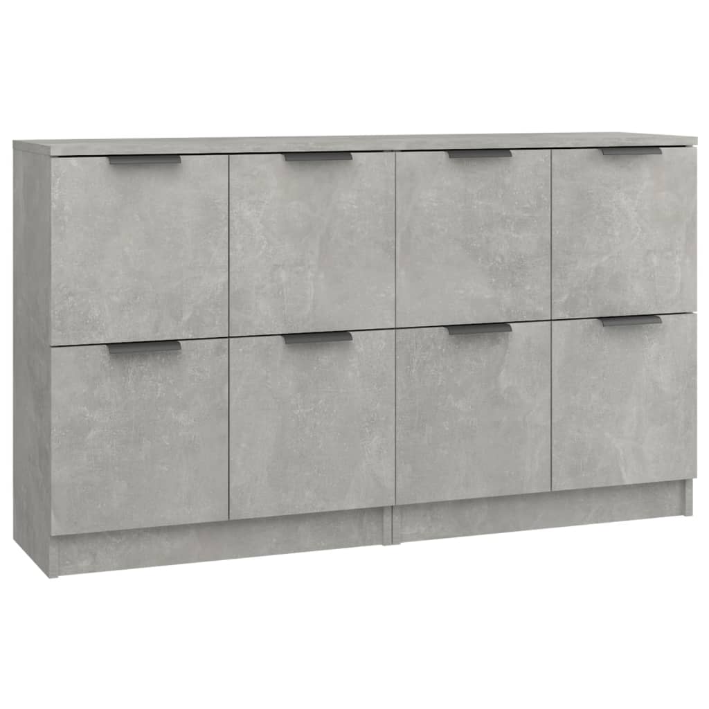 vidaXL Servante, 2 piese, gri beton, 60x30x70 cm, lemn prelucrat