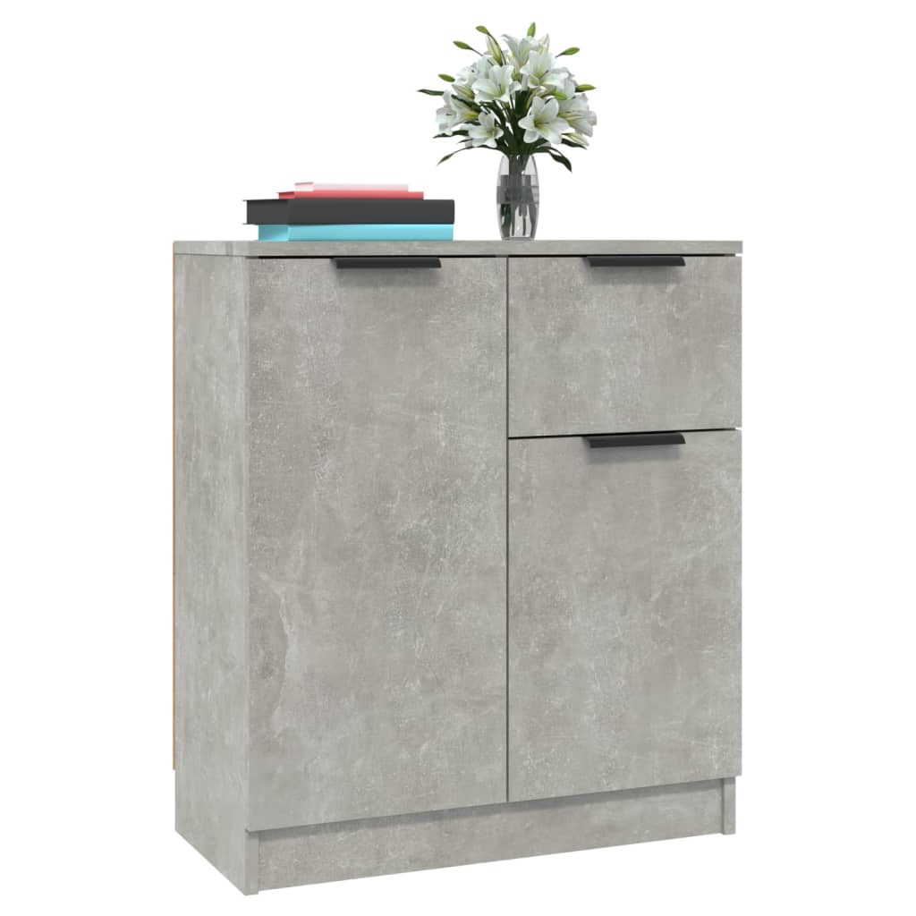 vidaXL Servante, 2 piese, gri beton, 60x30x70 cm, lemn prelucrat