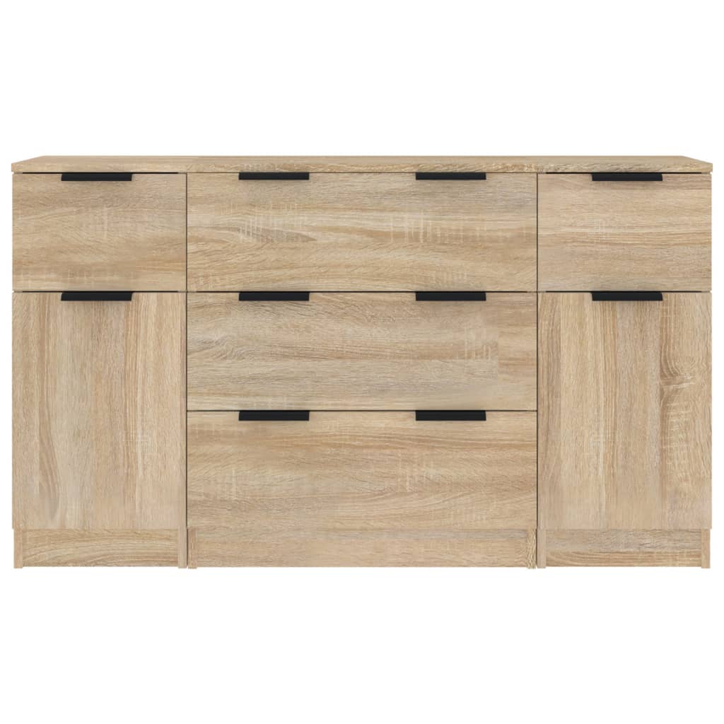 vidaXL Set servantă, 3 piese, stejar sonoma, lemn prelucrat vidaXL Set servantă, 3 piese, stejar sonoma, lemn prelucrat