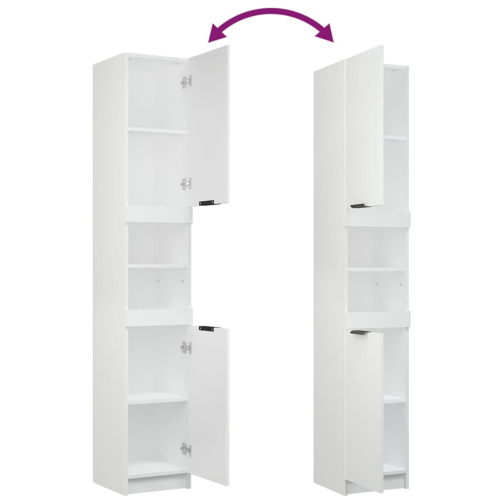 vidaXL Set dulapuri de baie, 3 piese, alb, lemn prelucrat vidaXL Set dulapuri de baie, 3 piese, alb, lemn prelucrat