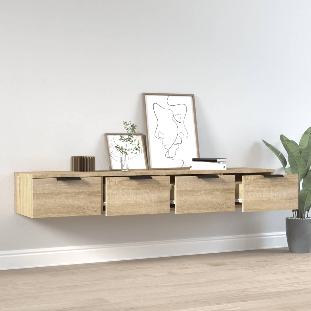 vidaXL Dulapuri perete 2 buc, stejar sonoma 68x30x20 cm lemn prelucrat