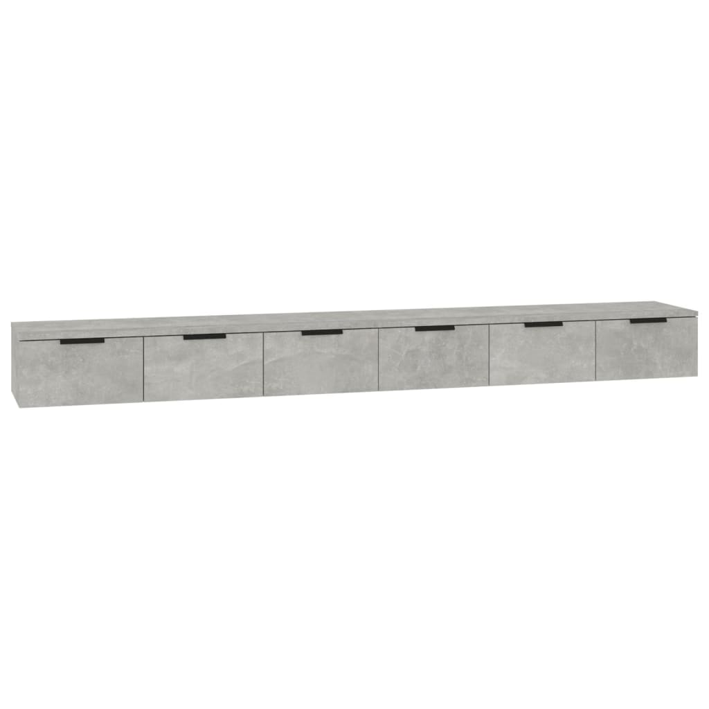 vidaXL Dulapuri perete, 2 buc., gri beton 102x30x20 cm, lemn prelucrat