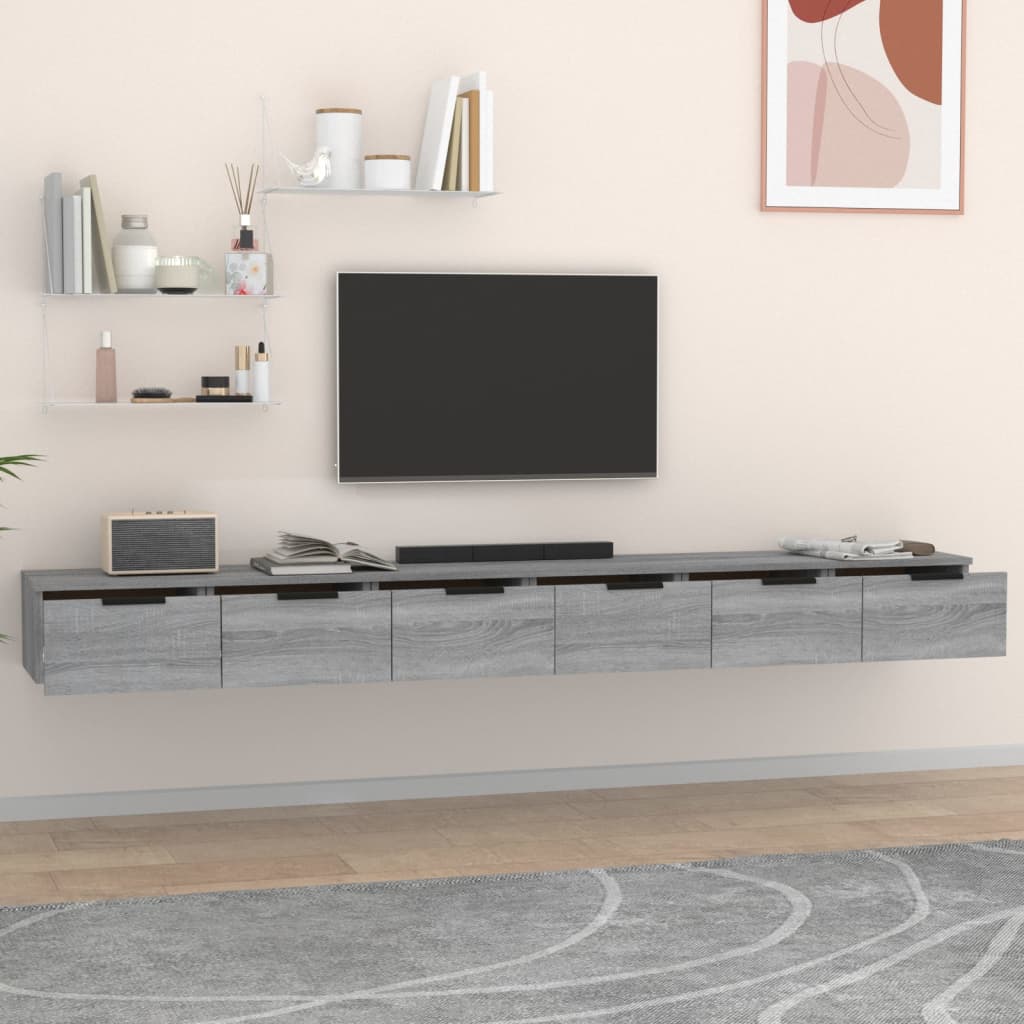 vidaXL Dulapuri perete, 2 buc., sonoma, 102x30x20 cm, lemn prelucrat