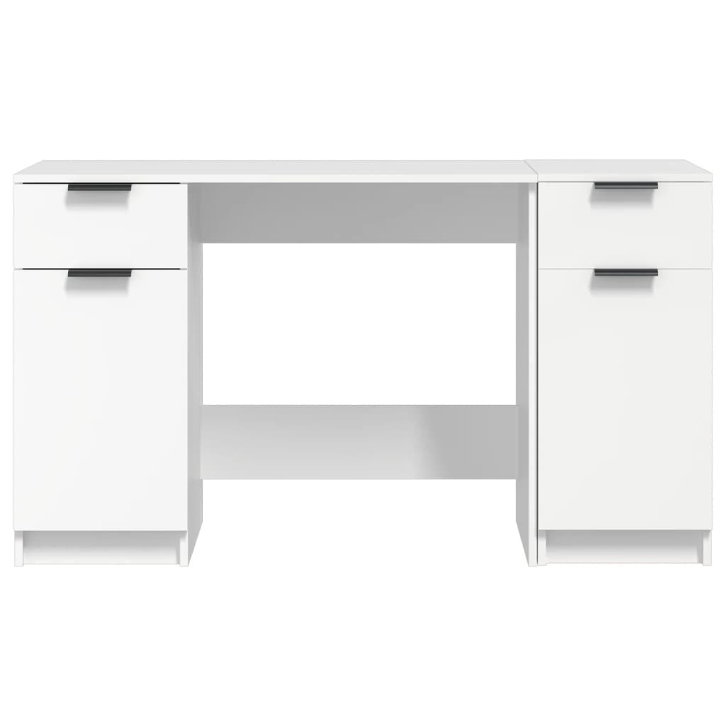 vidaXL Birou cu dulap lateral, alb, lemn prelucrat vidaXL Birou cu dulap lateral, alb, lemn prelucrat