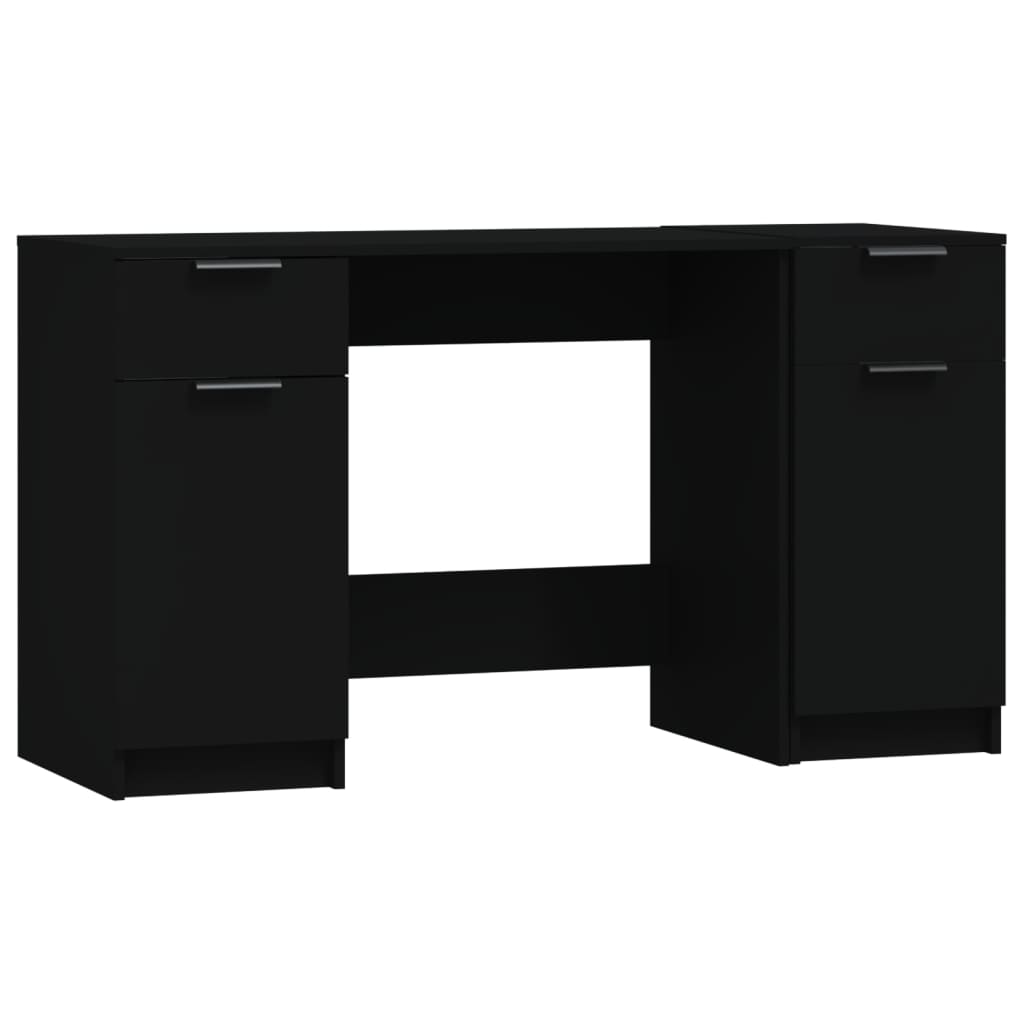 vidaXL Birou cu dulap lateral, Negru, lemn prelucrat vidaXL Birou cu dulap lateral, Negru, lemn prelucrat